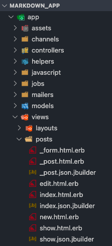 markdown app file tree in VSCode