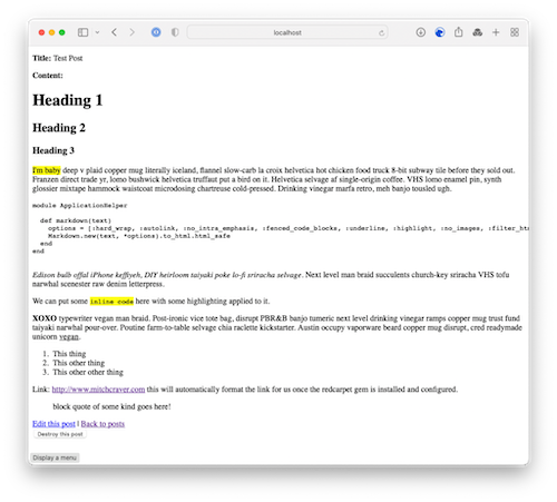 markdown formatted properly