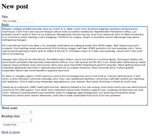 Before clicking on Create Post